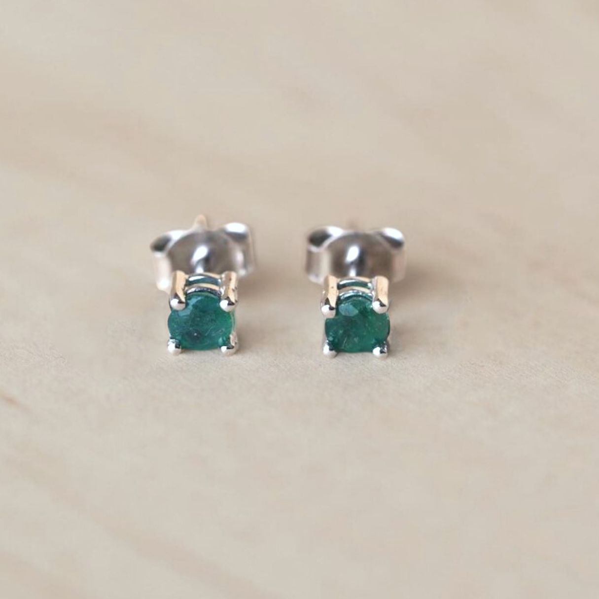 Birthstone Stud Earrings Gold