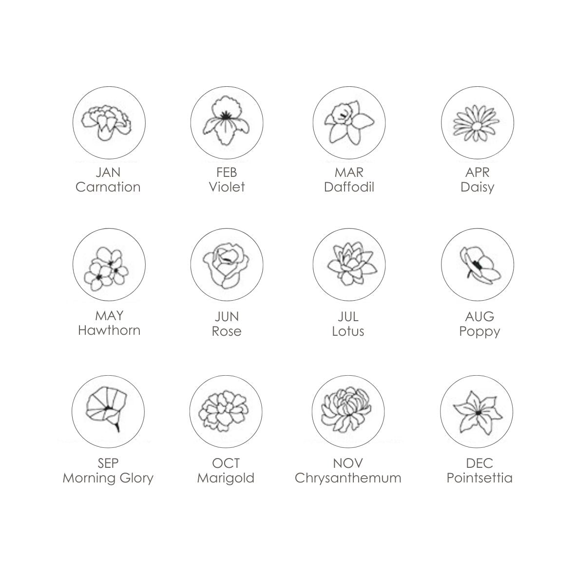 Birth Flower Sleeper Earrings - Disc