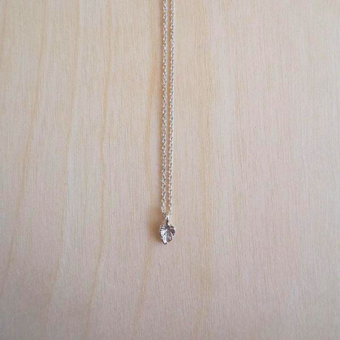 Mini Leaf Necklace Sterling Silver