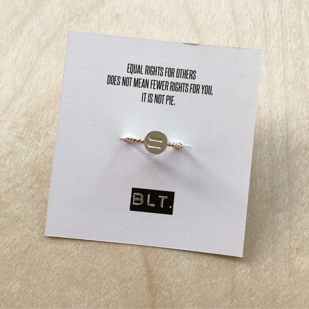 Equality Charm Ring in Sterling Silver