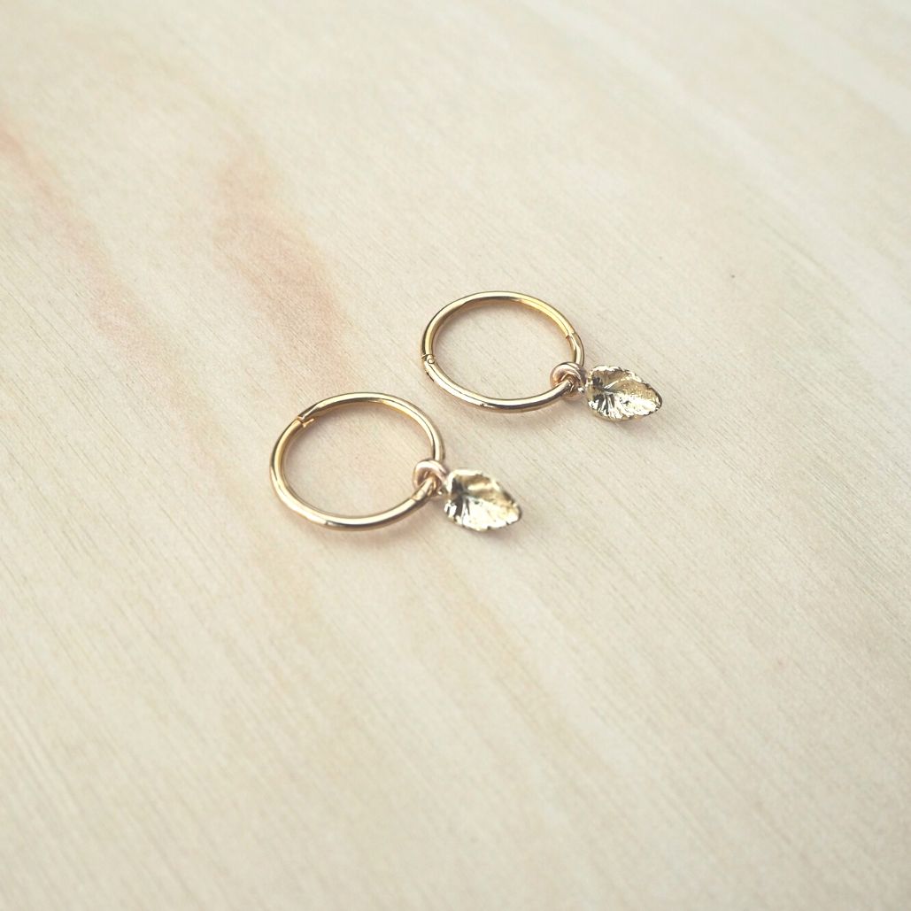 Mini Leaf Sleepers Sterling Silver or 9ct Gold