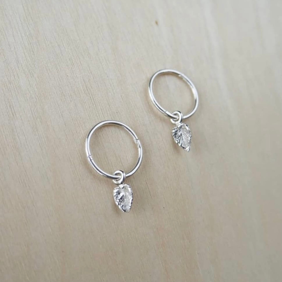 Mini Leaf Sleepers Sterling Silver or 9ct Gold