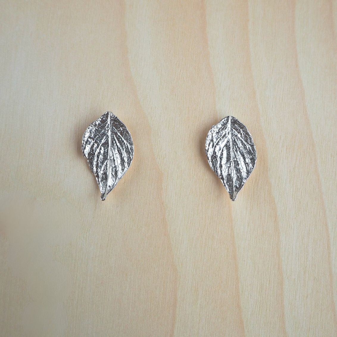 Large Leaf Studs Sterling Silver