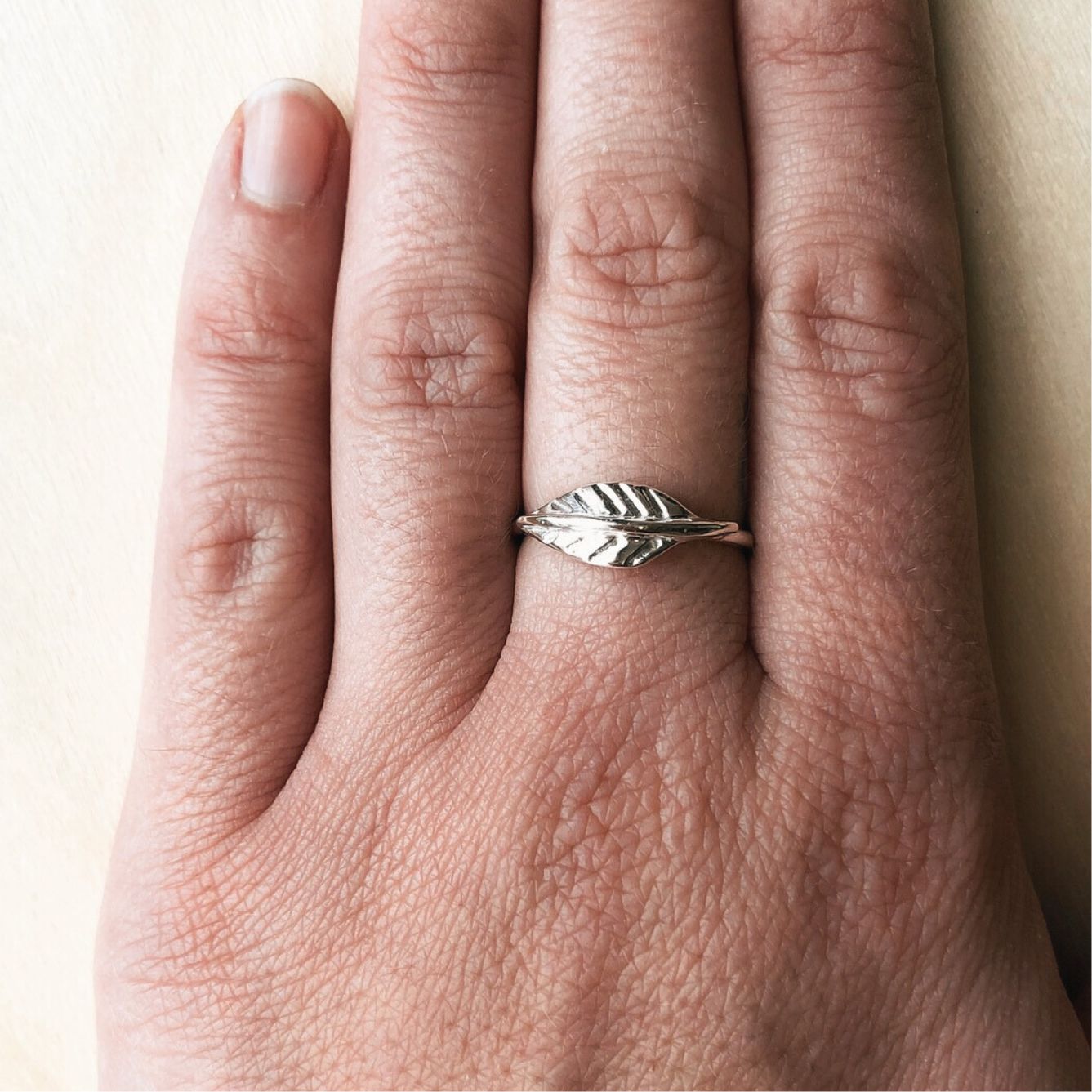 Carved Leaf Ring