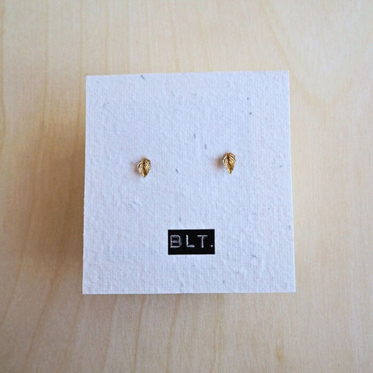 Mini Leaf Studs 9ct Gold