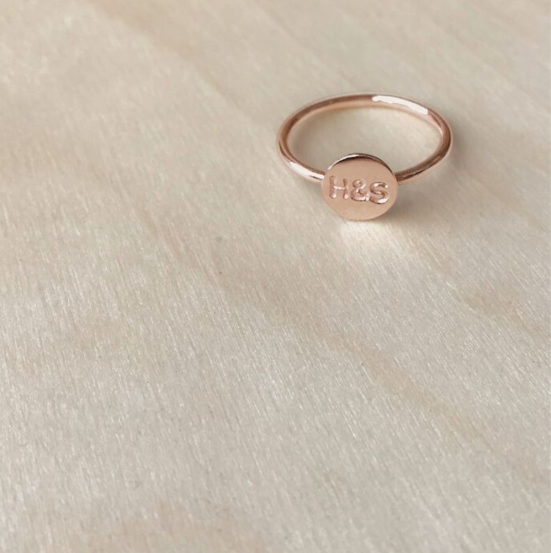 Initial Ring 9ct Rose Gold
