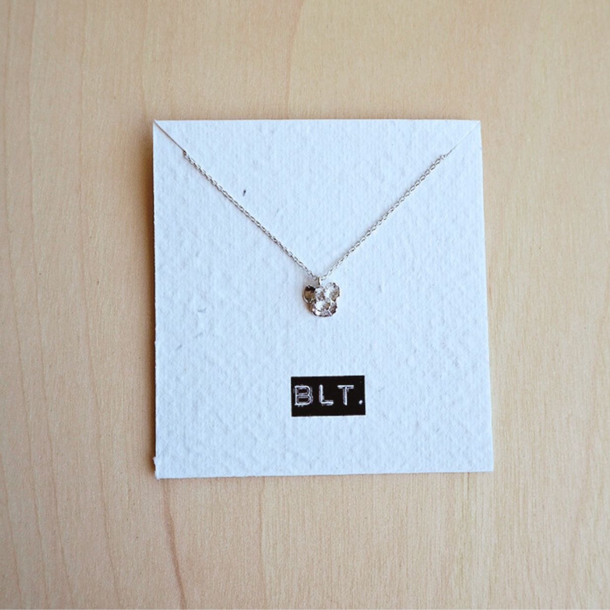 Mini Rose Succulent Necklace Sterling Silver