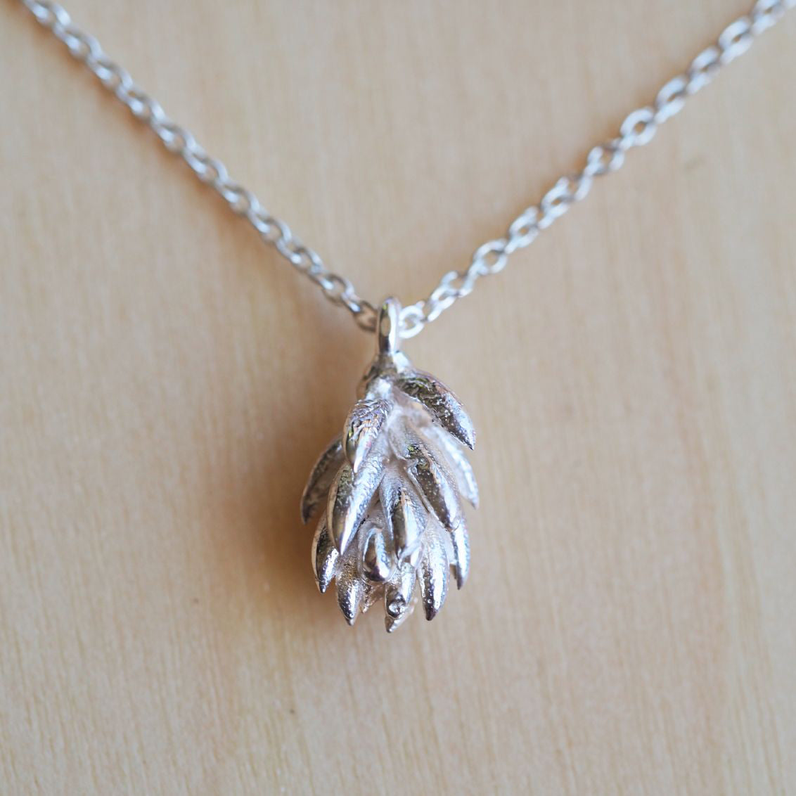 Spiky Succulent Necklace Sterling Silver