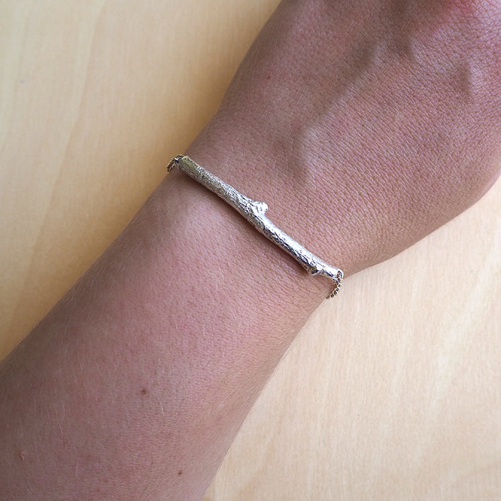 Chunky Twig Bracelet Sterling Silver