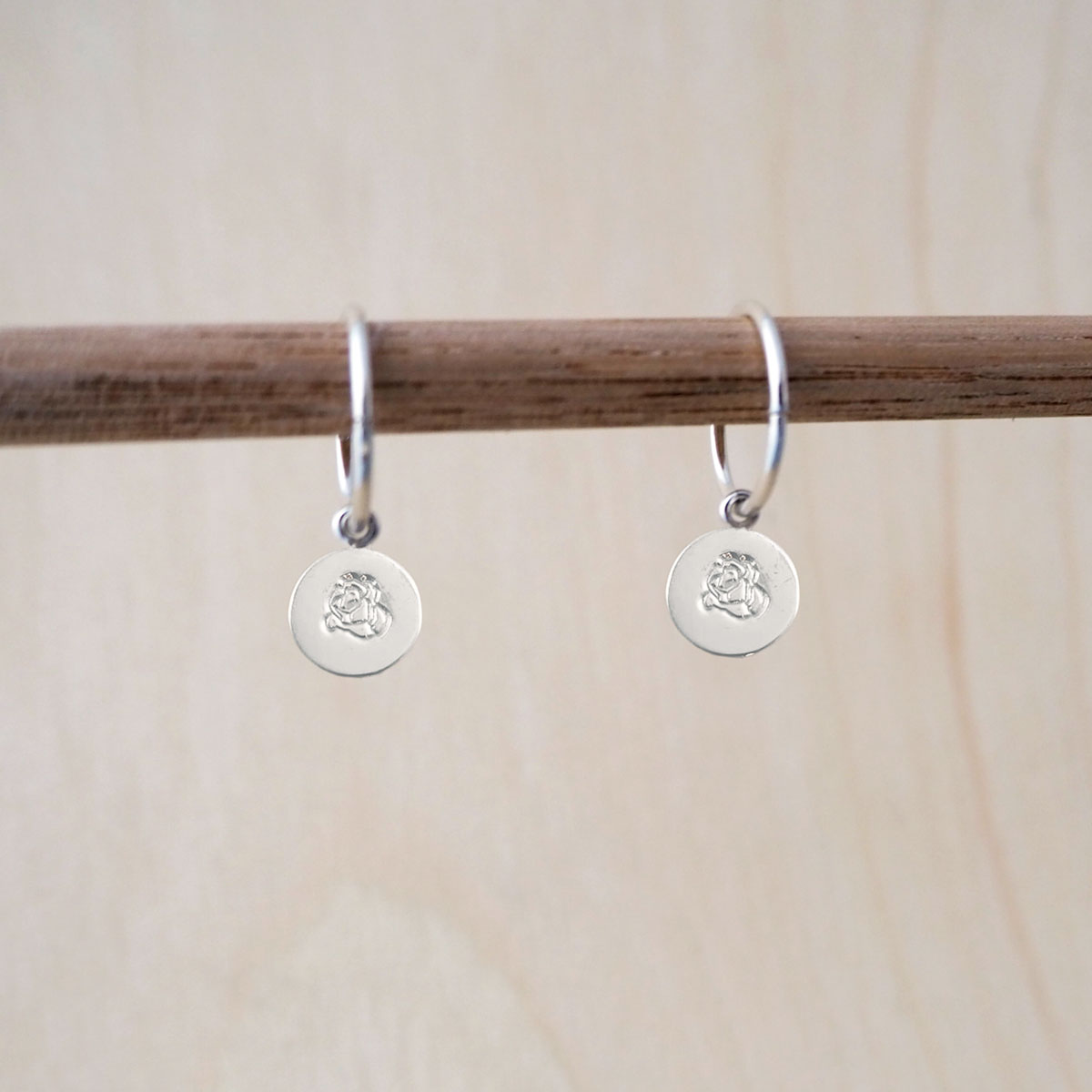 Birth Flower Sleeper Earrings - Disc