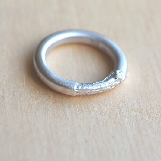 Chunky Twig Ring Sterling Silver