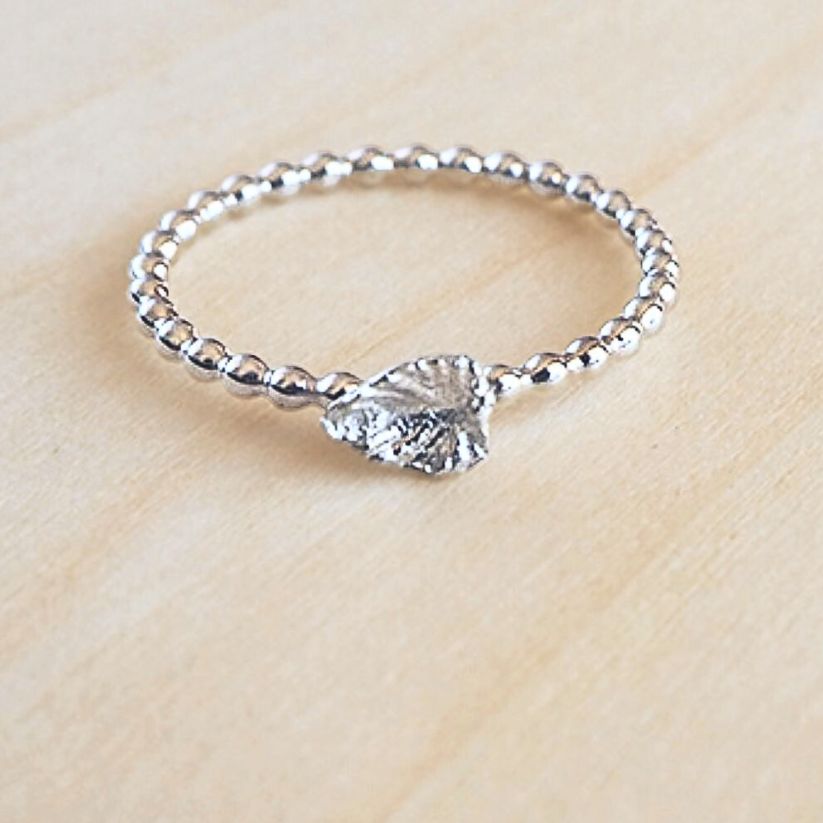 Mini Leaf Ring Sterling Silver