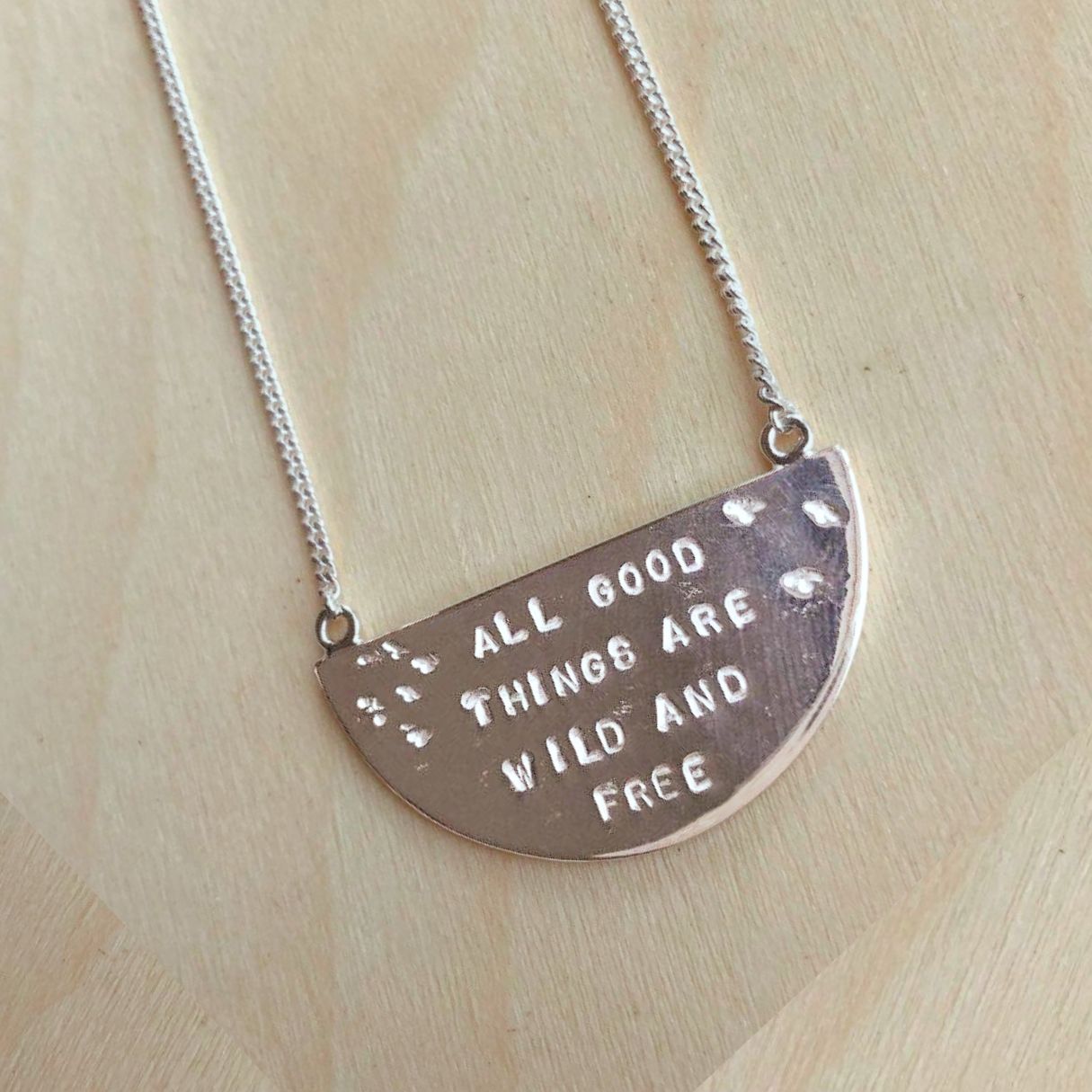 Half Circle Quote Necklace