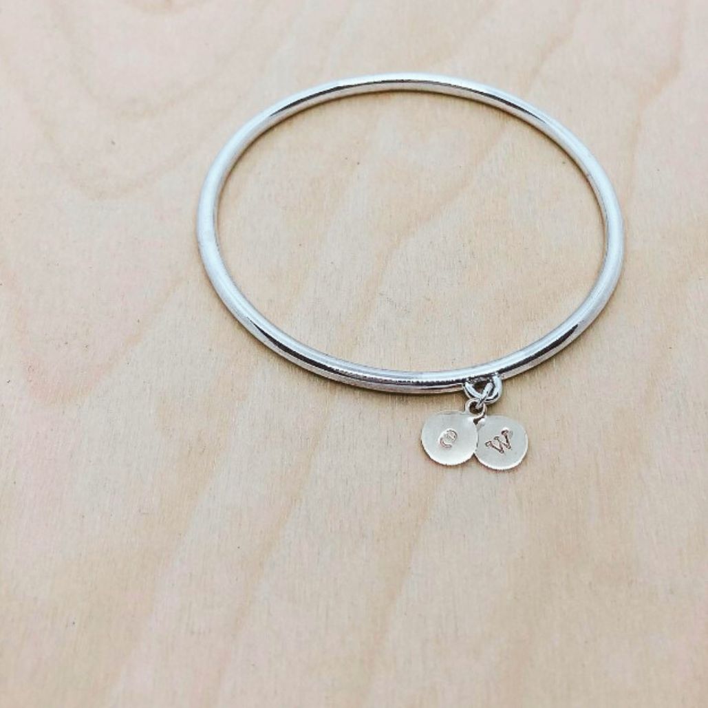 Thick Bangle - Initial Charms