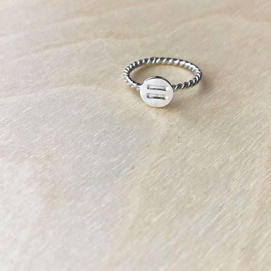 Equality Charm Ring in Sterling Silver