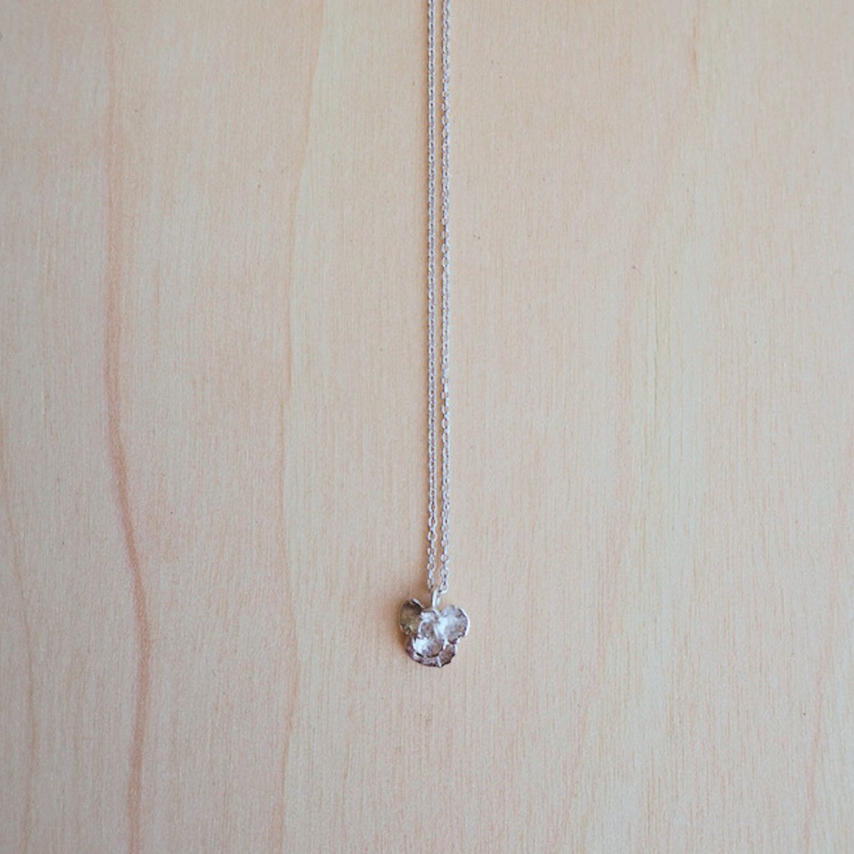 Mini Rose Succulent Necklace Sterling Silver