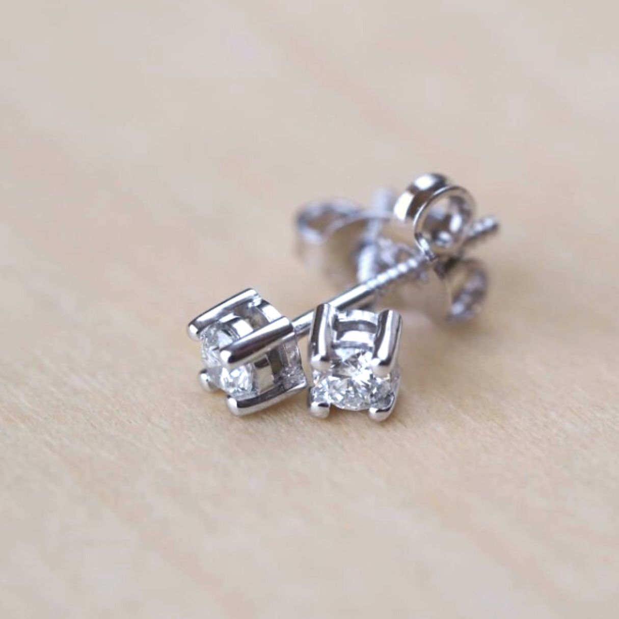 Birthstone Stud Earrings Silver