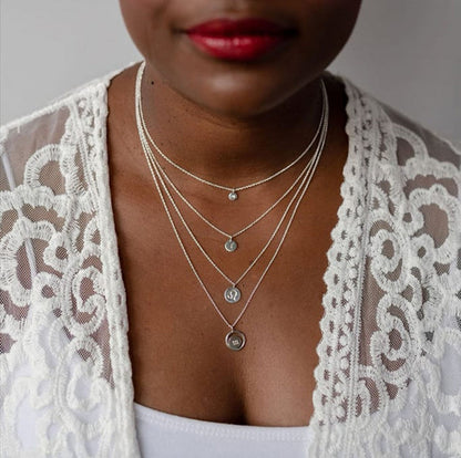 Plain Chain Necklace - White Gold