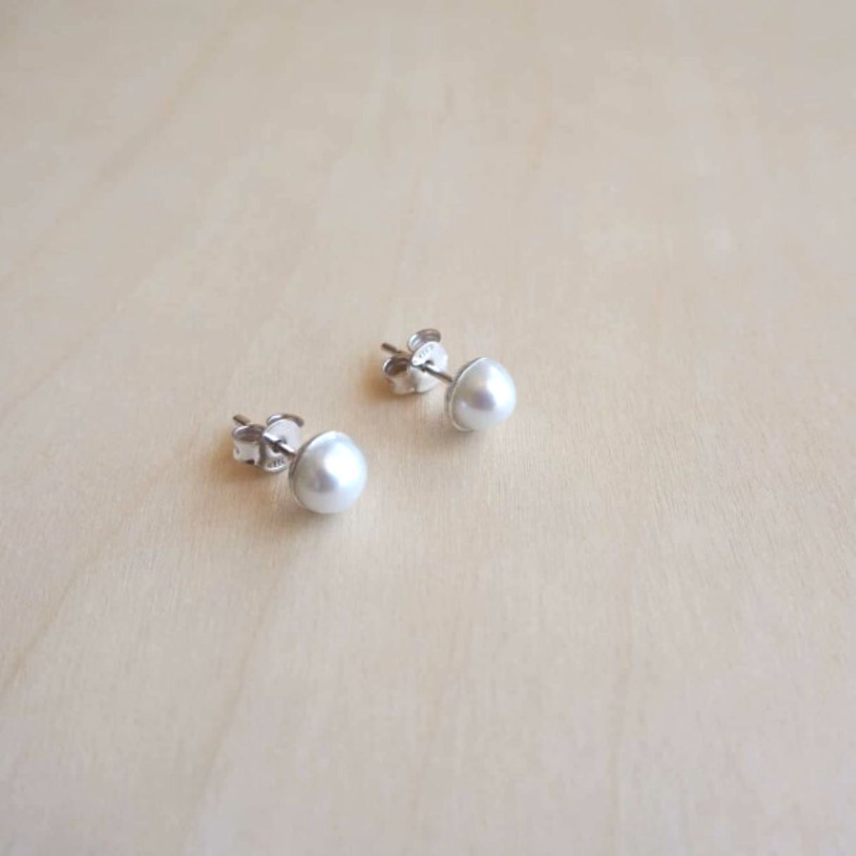 Birthstone Stud Earrings Silver