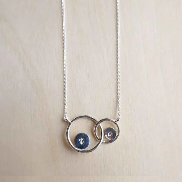 Double Initial Halo Necklace