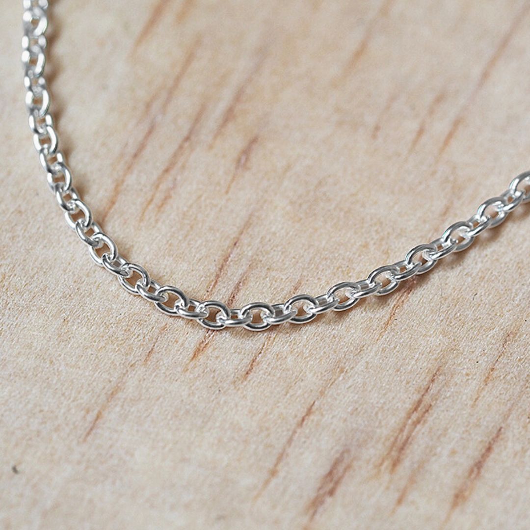 Plain Chain Necklace - White Gold