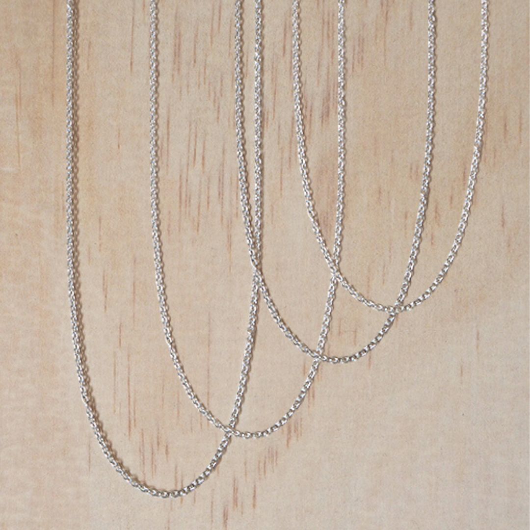 Plain Chain Necklace - White Gold